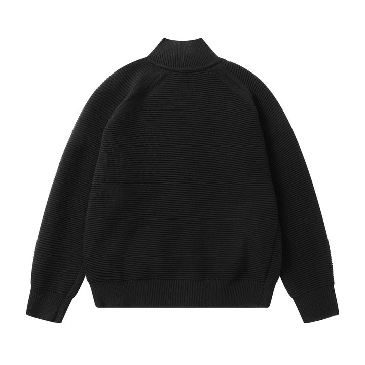 Herren Grobstrick Stehkragen-Strickjacke mit durchgehendem Reißverschluss Echoarchiv