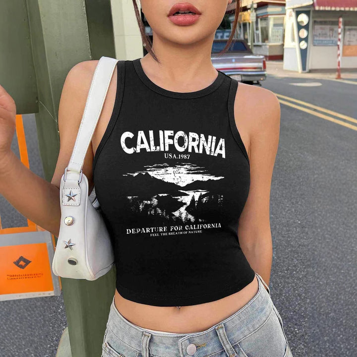 Damen Crop-Top mit kreativem California-Design Echo Archiv