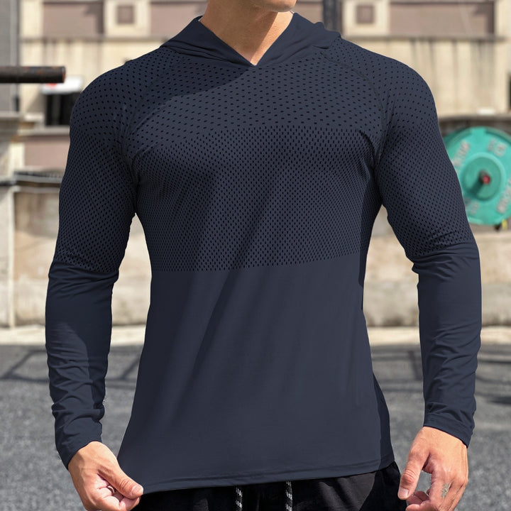 Herren Sportliches Langarmshirt mit atmungsaktivem Mesh-Einsatz Echoarchiv