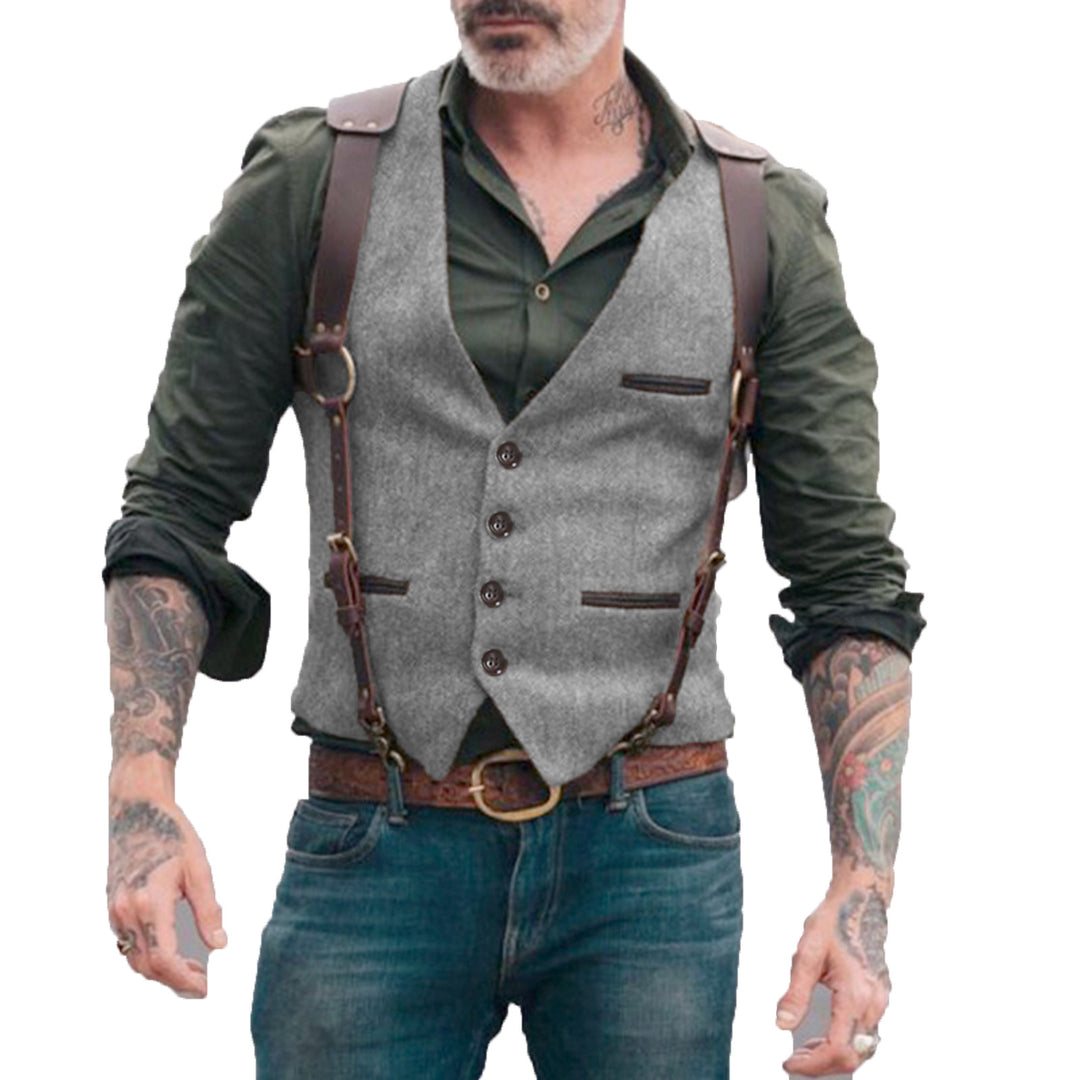 Herren stilvolle Vintage Weste mit Nadelstreifen und Knopfdetails Echoarchiv
