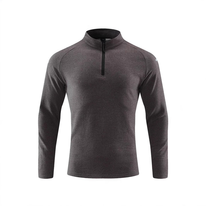 Herren Atmungsaktives Funktions-Langarmshirt mit Stehkragen und kurzem Reißverschluss Echoarchiv