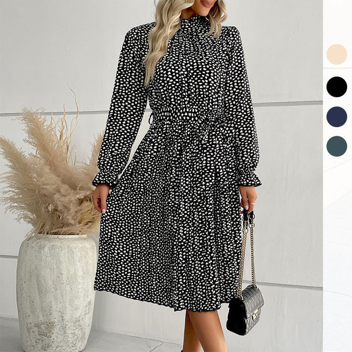 Damen Midi-Kleid mit Taillengürtel und Rüschendetails Echo Archiv