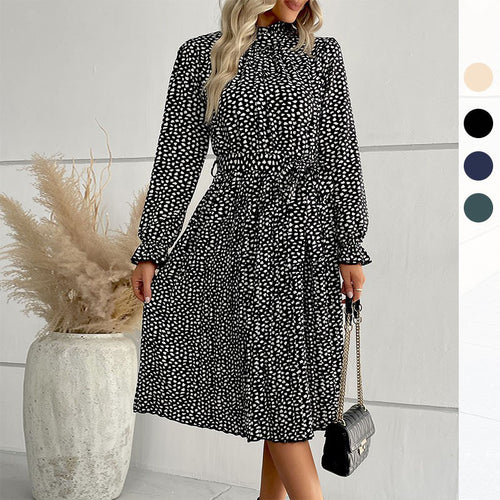 Damen Midi-Kleid mit Taillengürtel und Rüschendetails Echo Archiv