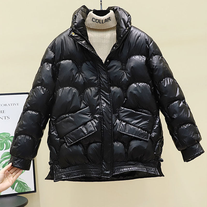 Damen Modische Hochglanz Steppjacke Echoarchiv