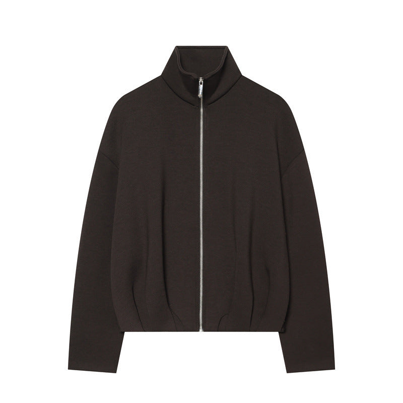 Damen Leichter Zip-Cardigan mit Stehkragen und kastiger Silhouette Echo Archiv