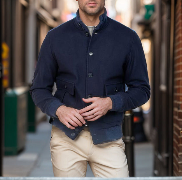 Herren lässige Jacke mit praktischen Taschen und elastischem Bund Echoarchiv