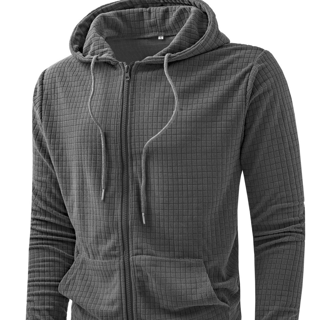 Herren lockere Kapuzenjacke mit strukturiertem Design Echoarchiv