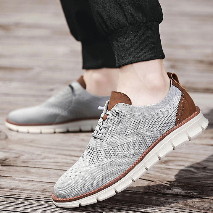 Herren nan gestrickter Business-Casual Schnürer mit Wingtip-Zierlochung und flexibler EVA-Sohle Echo Archiv