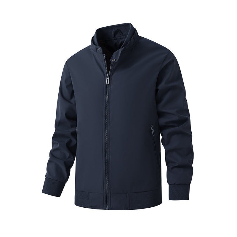 Herren Aviator-inspirierte Windbreaker-Bomberjacke mit Stehkragen und Mesh-Innenfutter Echoarchiv