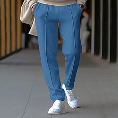 Unisex nan tapered Freizeit-Hose mit Bügelfalte, elastischem Tunnelzugbund und geradem Bein Echo Archiv