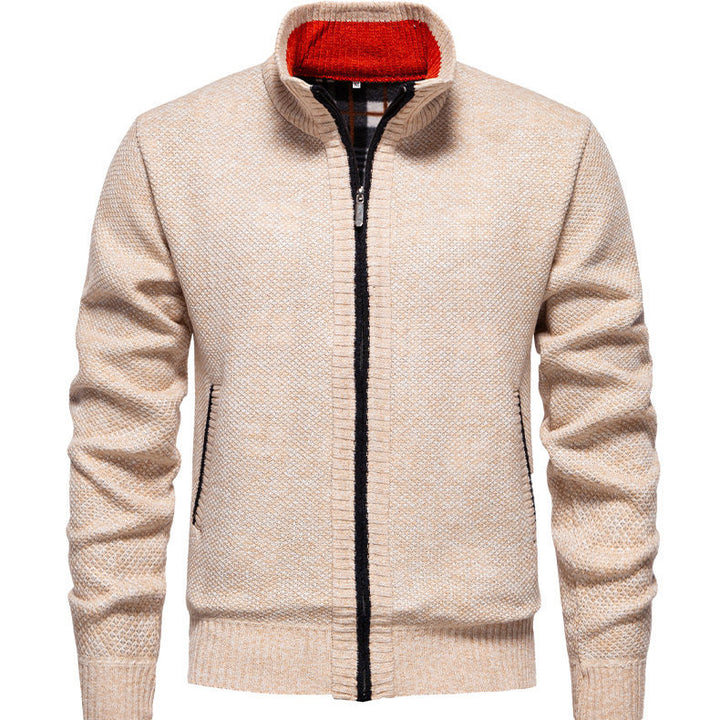 Herren sportliche Strickjacke mit Stehkragen Echoarchiv