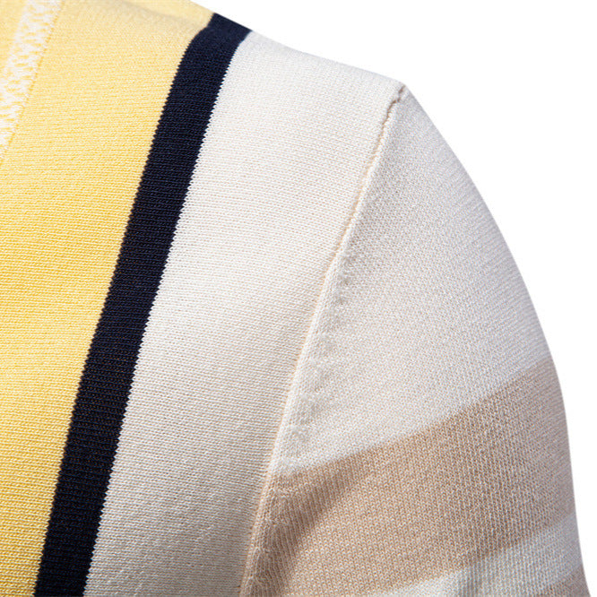 Herren stylisches Poloshirt mit modernen Farbstreifen Echoarchiv
