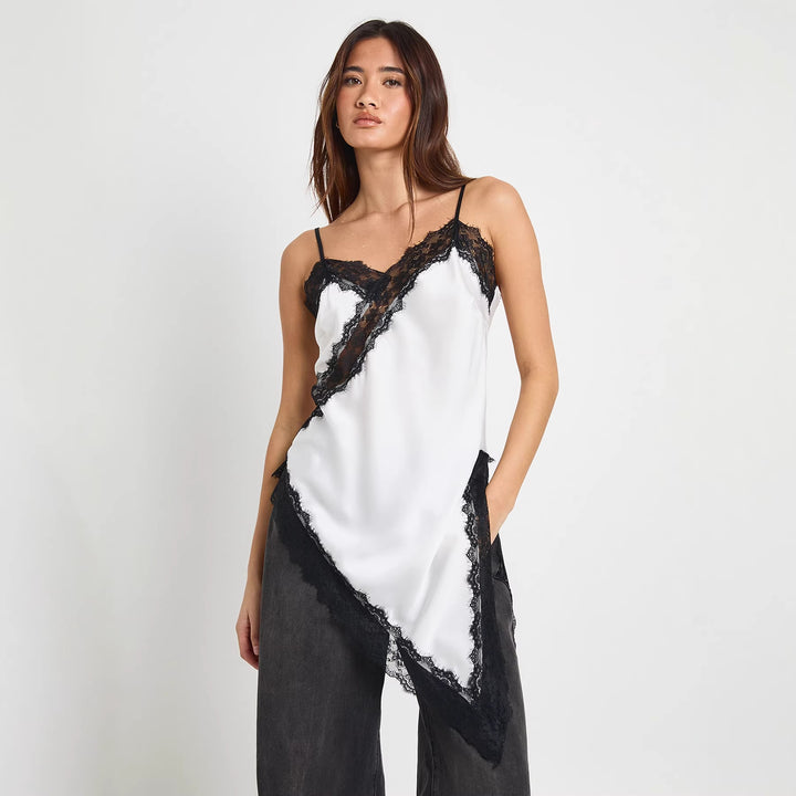 Damen Asymmetrisches Spitzen-Cami mit luxuriösen Details Echo Archiv