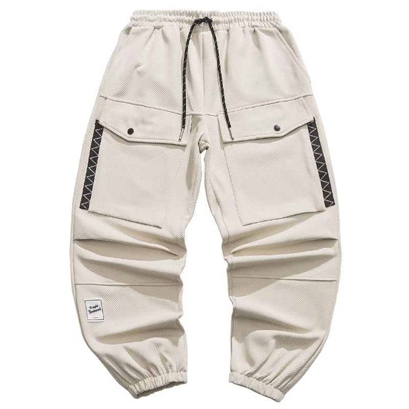 Herren weite Cargo-Jogginghose mit Kordelzug Klapptaschen und elastischen Bündchen Echoarchiv