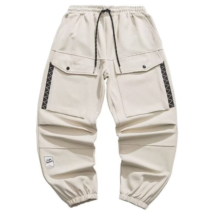 Herren weite Cargo-Jogginghose mit Kordelzug Klapptaschen und elastischen Bündchen Echoarchiv