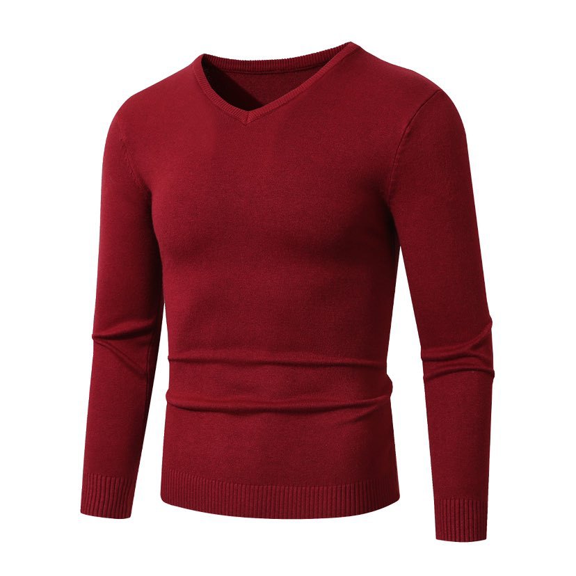 Herren Schmal geschnittener Feinstrick‑V‑Neck-Pullover mit Rippbund und atmungsaktiver Baumwollmischung Echo Archiv