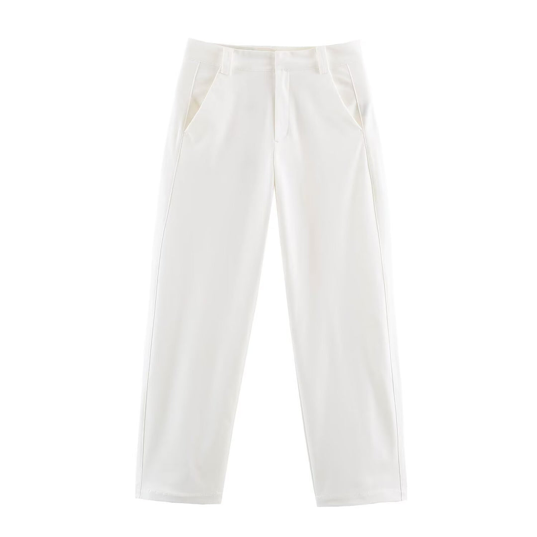 Damen Hochtaillierte weite Cropped‑Hose mit Bügelfalte und Eingrifftaschen Echo Archiv