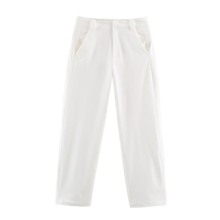 Damen Hochtaillierte weite Cropped‑Hose mit Bügelfalte und Eingrifftaschen Echo Archiv