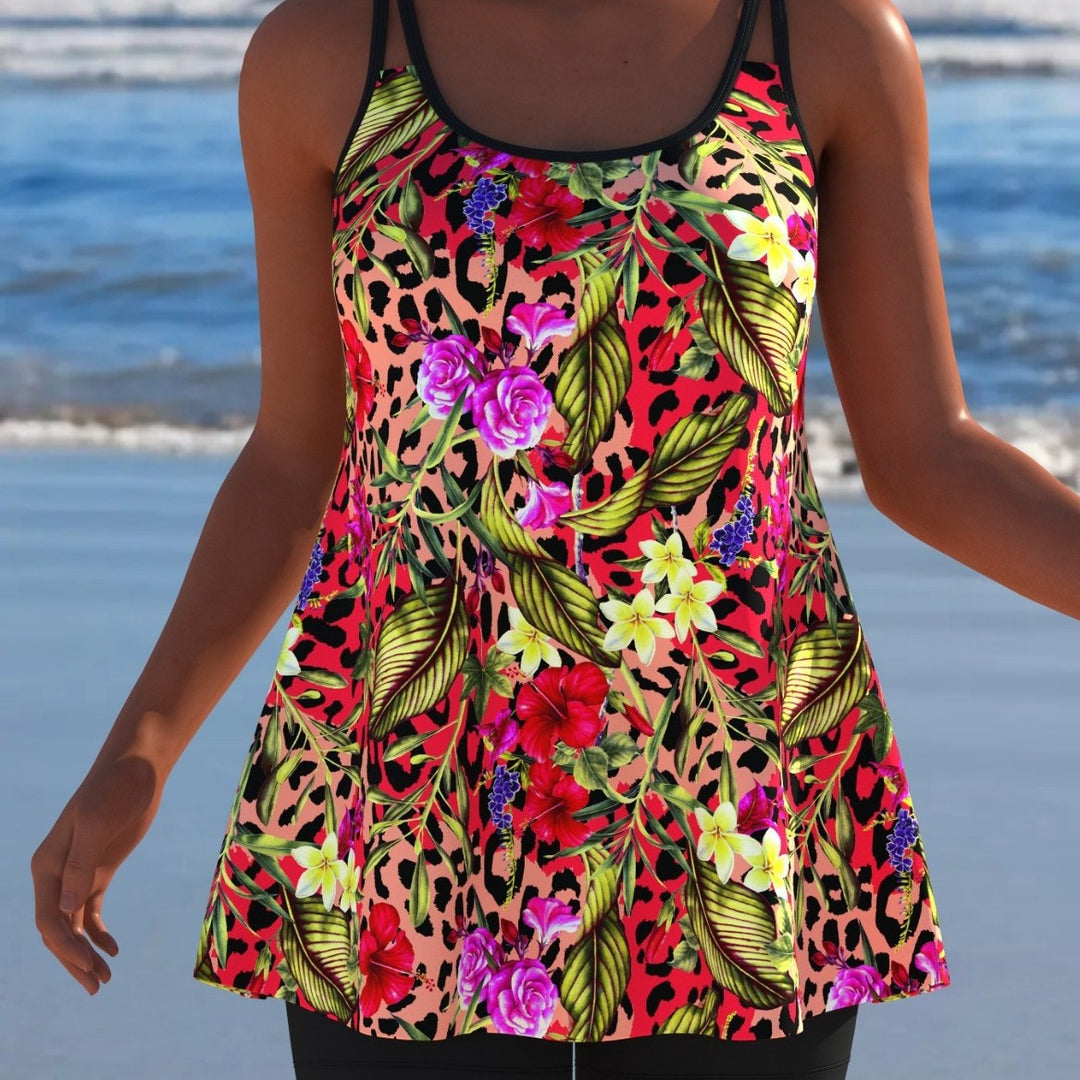 Damen Schwimmanzug mit modischem A-Linien-Schnitt und floralem Design Echo Archiv