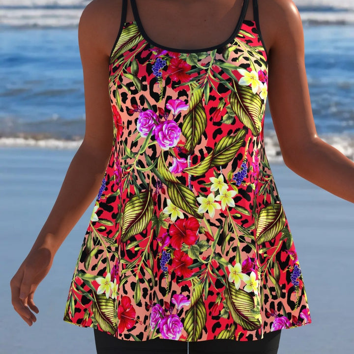 Damen Schwimmanzug mit modischem A-Linien-Schnitt und floralem Design Echo Archiv