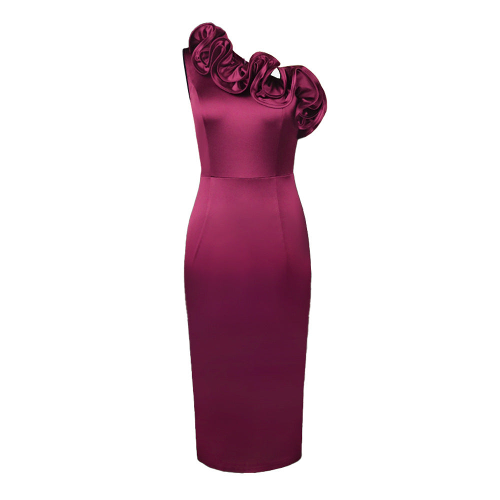Damen Elegantes Cocktailkleid mit voluminösen Rüschen Echo Archiv