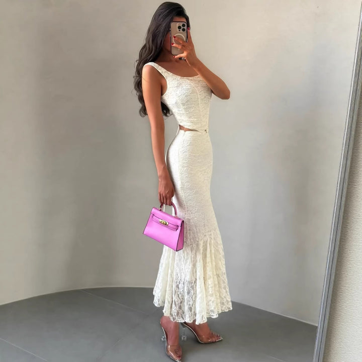 Damen Spitzenkleid im eleganten Maxistil Echo Archiv