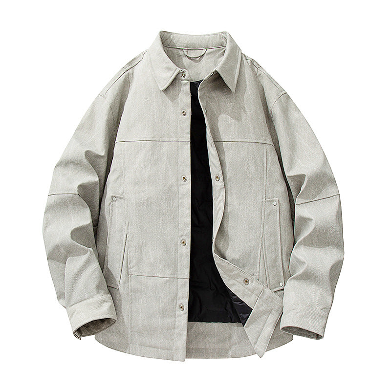 Herren gesteppte, gefütterte Canvas-Utility-Jacke mit Druckknöpfen Echo Archiv