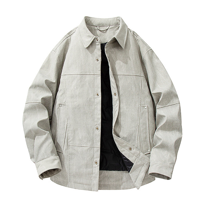 Herren gesteppte, gefütterte Canvas-Utility-Jacke mit Druckknöpfen Echo Archiv