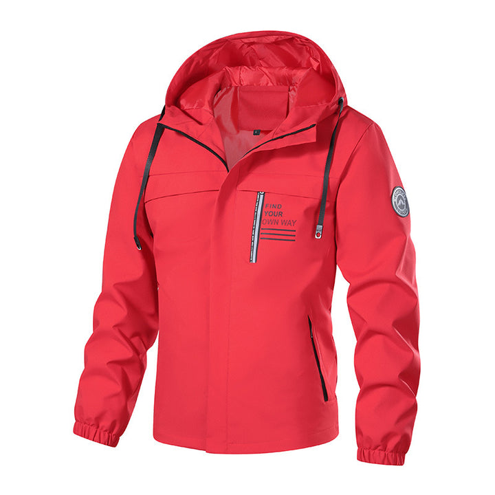 Herren Wetterfeste Kapuzenjacke mit wärmendem Teddyfleece-Inlay und verdecktem Frontreißverschluss – Taviero