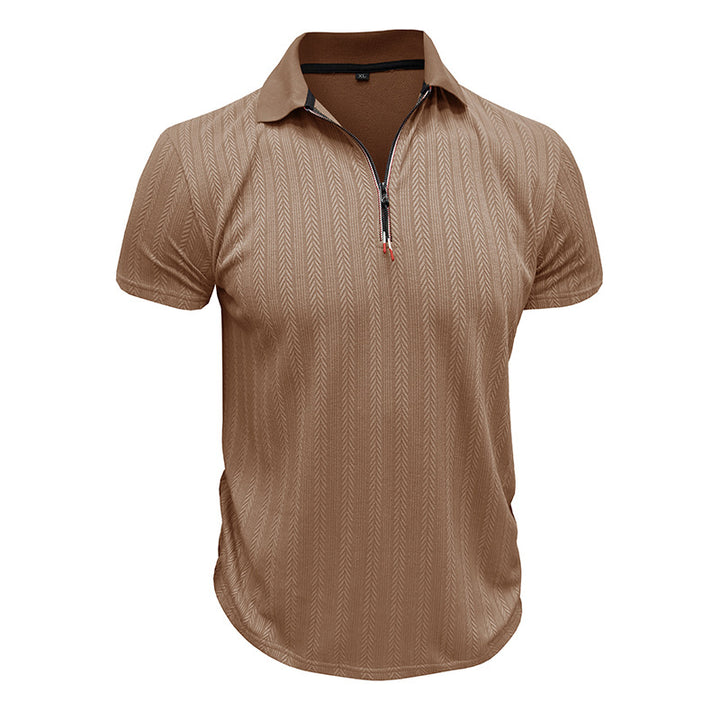 Herren Poloshirt mit modischem Zippverschluss Echoarchiv