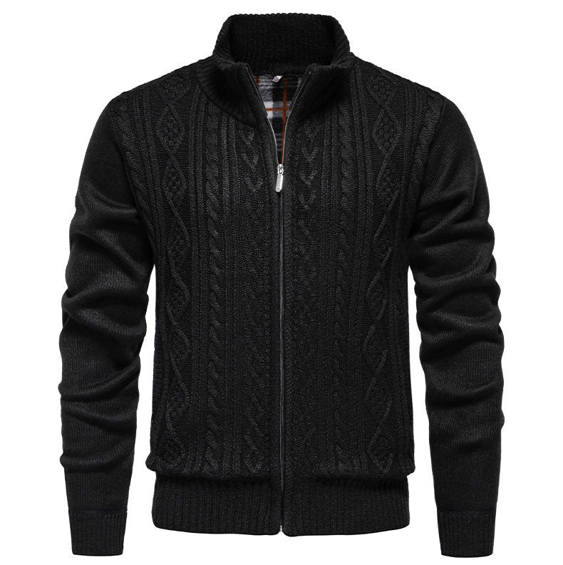Herren Strickjacke mit hohem Kragen und Reißverschluss Echoarchiv