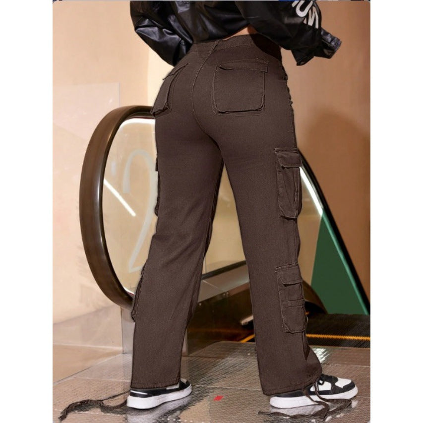 Damen Utility-Cargo-Chino mit Mehrfach-Pattentaschen und Kordelzugsaum Echo Archiv