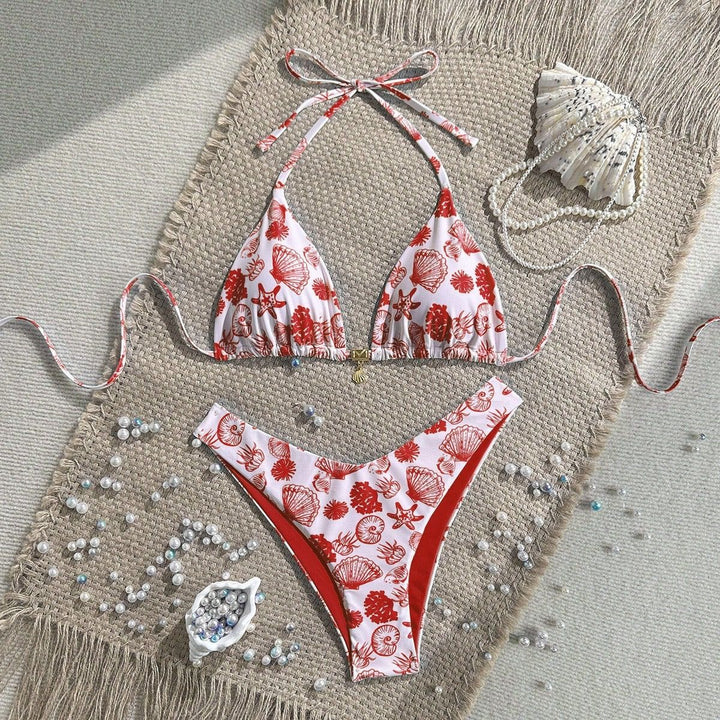 Damen Polka-Dots Triangel-Bikini mit verstellbaren Trägern Echo Archiv