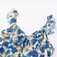 Damen Maxikleid mit floralem Design und verstellbaren Spaghetti-Trägern Echo Archiv