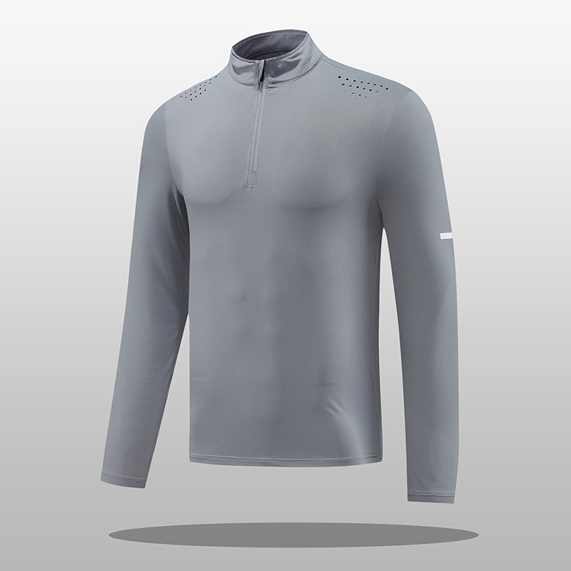 Herren Funktions-Langarmshirt mit Reißverschluss und atmungsaktivem Material Echoarchiv