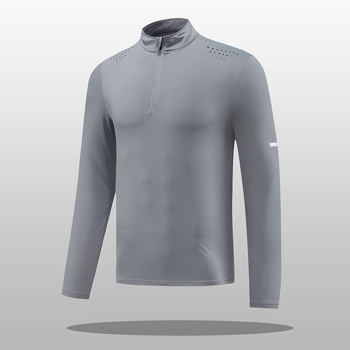 Herren Funktions-Langarmshirt mit Reißverschluss und atmungsaktivem Material Echoarchiv