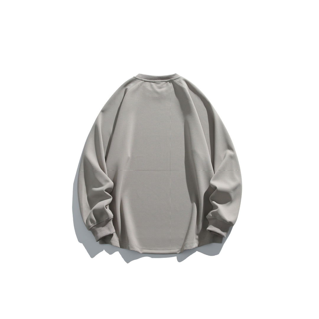 Unisex Oversize Waffelstrick-Sweatshirt mit Rundhalsausschnitt Echoarchiv
