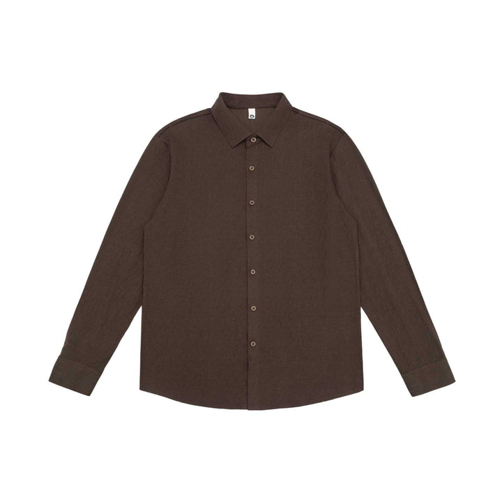 Herren Feines Baumwoll-Twill Hemdjacken‑Style mit Kentkragen und abgerundetem Saum Echoarchiv