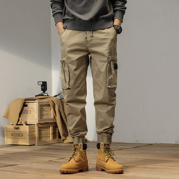 Herren funktionale Cargo-Jogginghose mit elastischem Bund und Reißverschluss-Taschen Echo Archiv