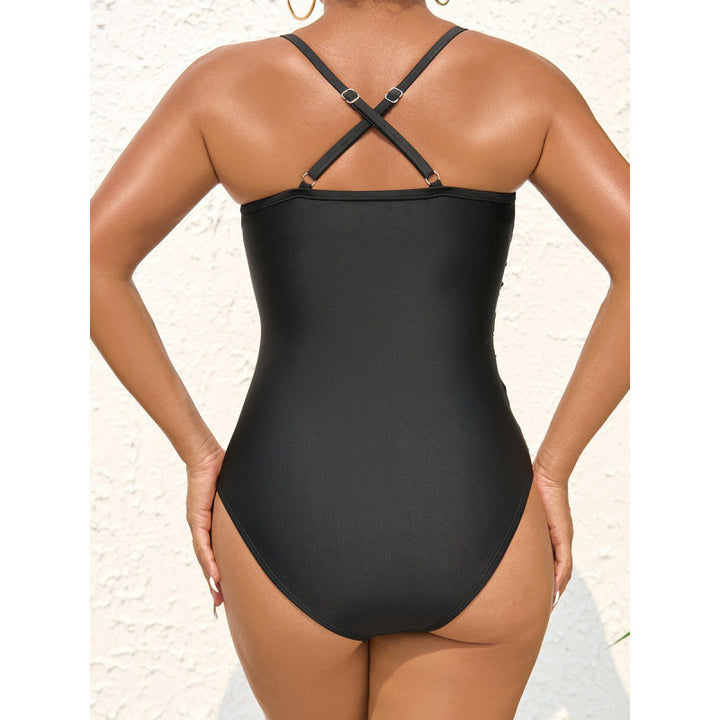 Damen eleganter Einteiler Badeanzug mit modischem Wickeldetail und schickem V-Ausschnitt Echo Archiv