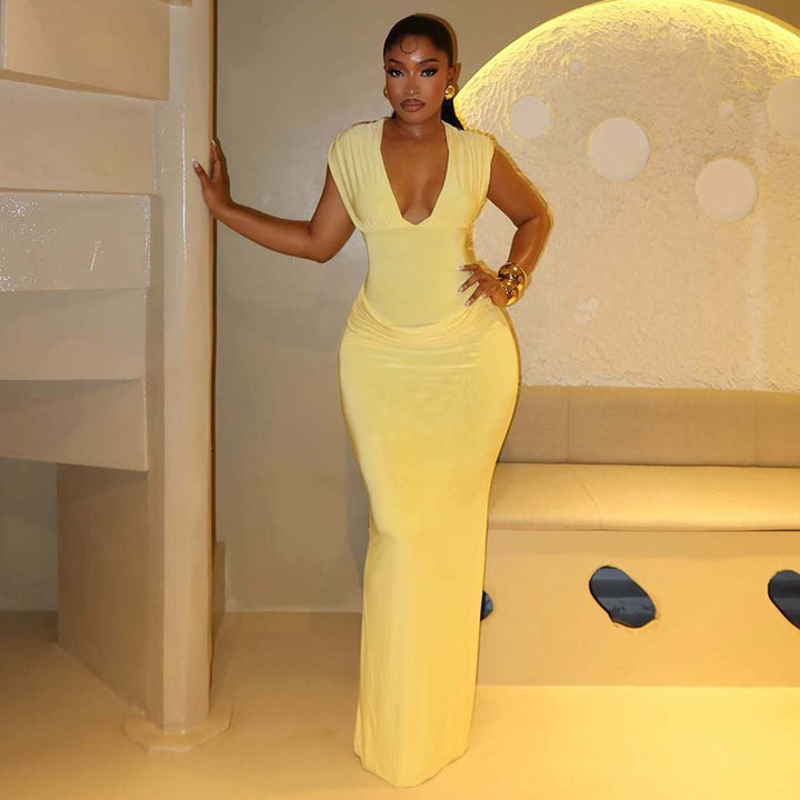 Damen Maxi-Kleid mit eleganter Drapierung Echo Archiv
