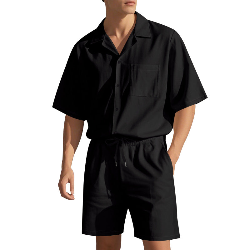 Herren modisches Sommer Set aus komfortablem Kurzarmhemd und Shorts Echoarchiv