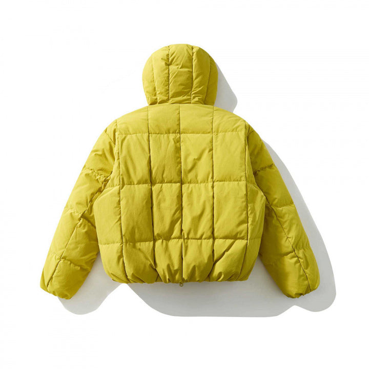 Unisex Weitgeschnittene gesteppte Kapuzenjacke mit Quadratsteppung und elastischem Saum Echo Archiv