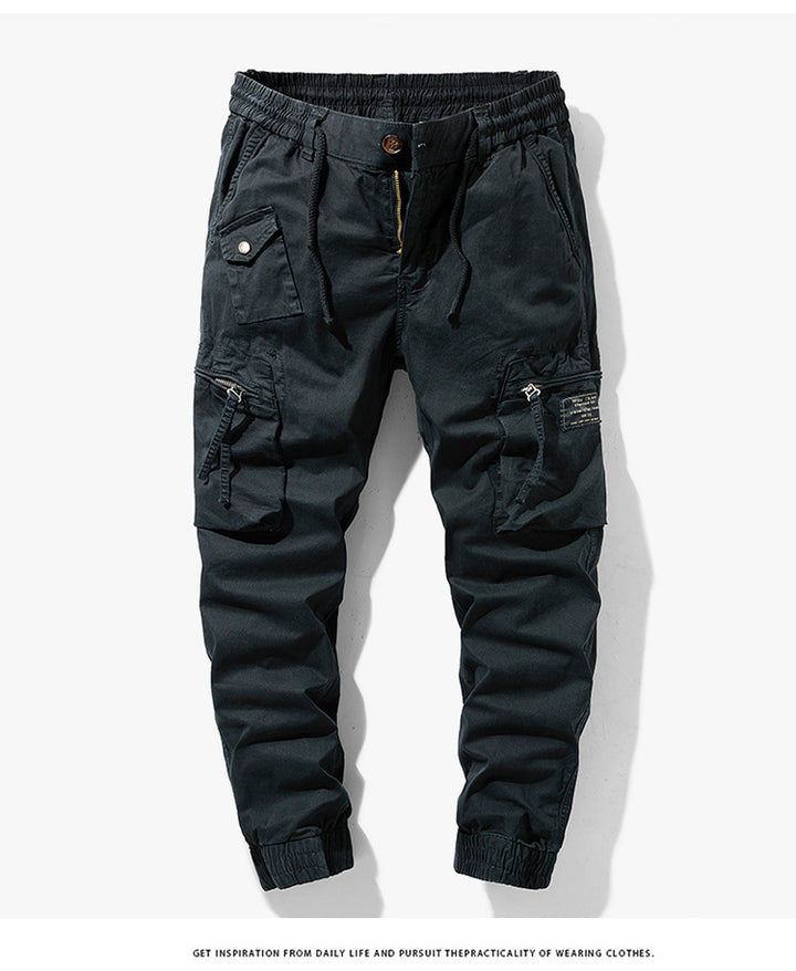 Herren Tapered-Utility-Cargohose mit elastischem Tunnelzugbund, großen Klapp­taschen und gerippten Bündchen Echo Archiv