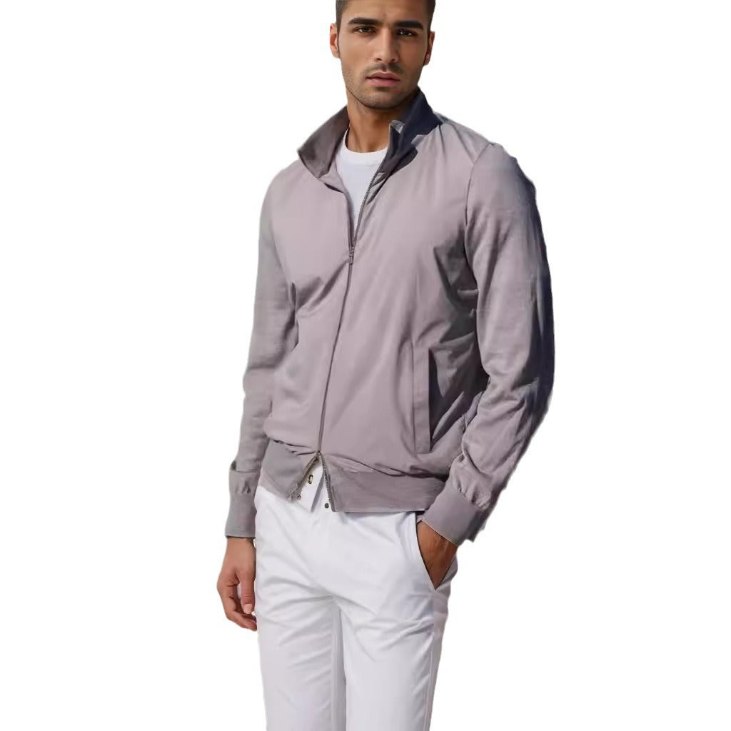 Herren stylische Freizeitjacke mit hohem Kragen und praktischen Taschen Echoarchiv