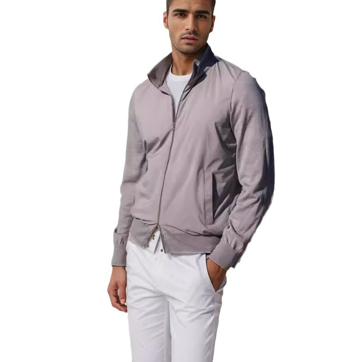Herren stylische Freizeitjacke mit hohem Kragen und praktischen Taschen Echoarchiv