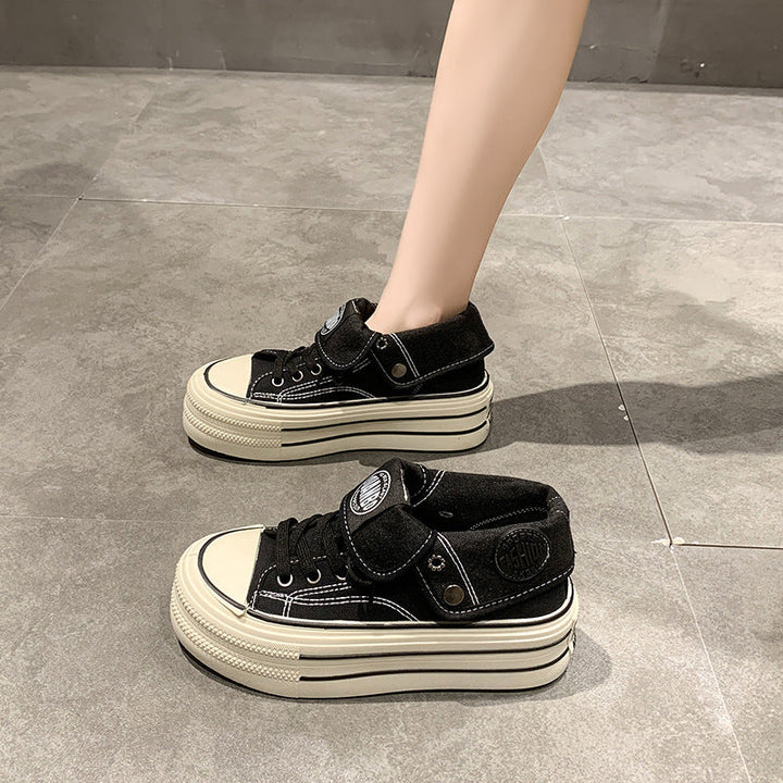 Damen High-Top Sneakers mit modischem Plateau und verstellbarem Knöchelriemen Echo Archiv