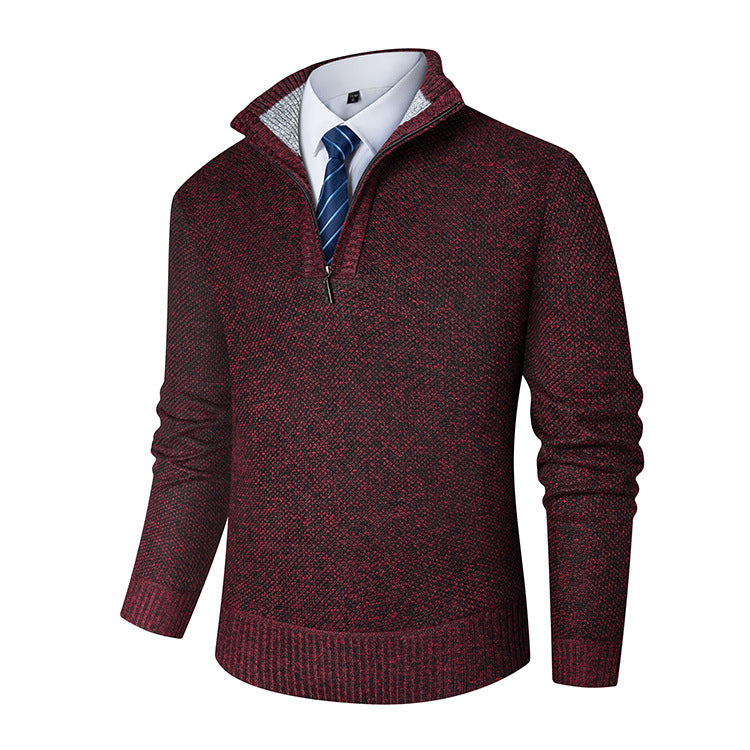 Herren Feinstrickpullover mit halbem Reißverschluss Echoarchiv