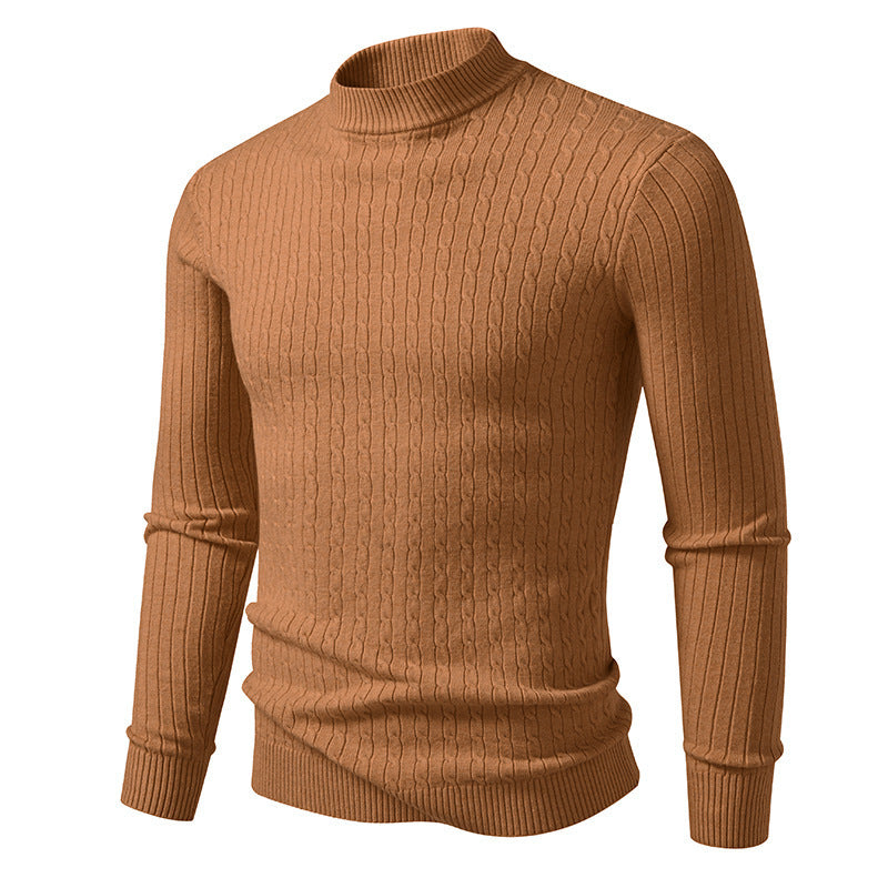 Herren modischer Rollkragenpullover mit strukturierter Oberfläche Echoarchiv