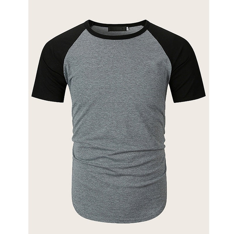 Herren Rundhalsshirt mit kontrastierenden Ärmeln und figurbetonter Passform Echoarchiv